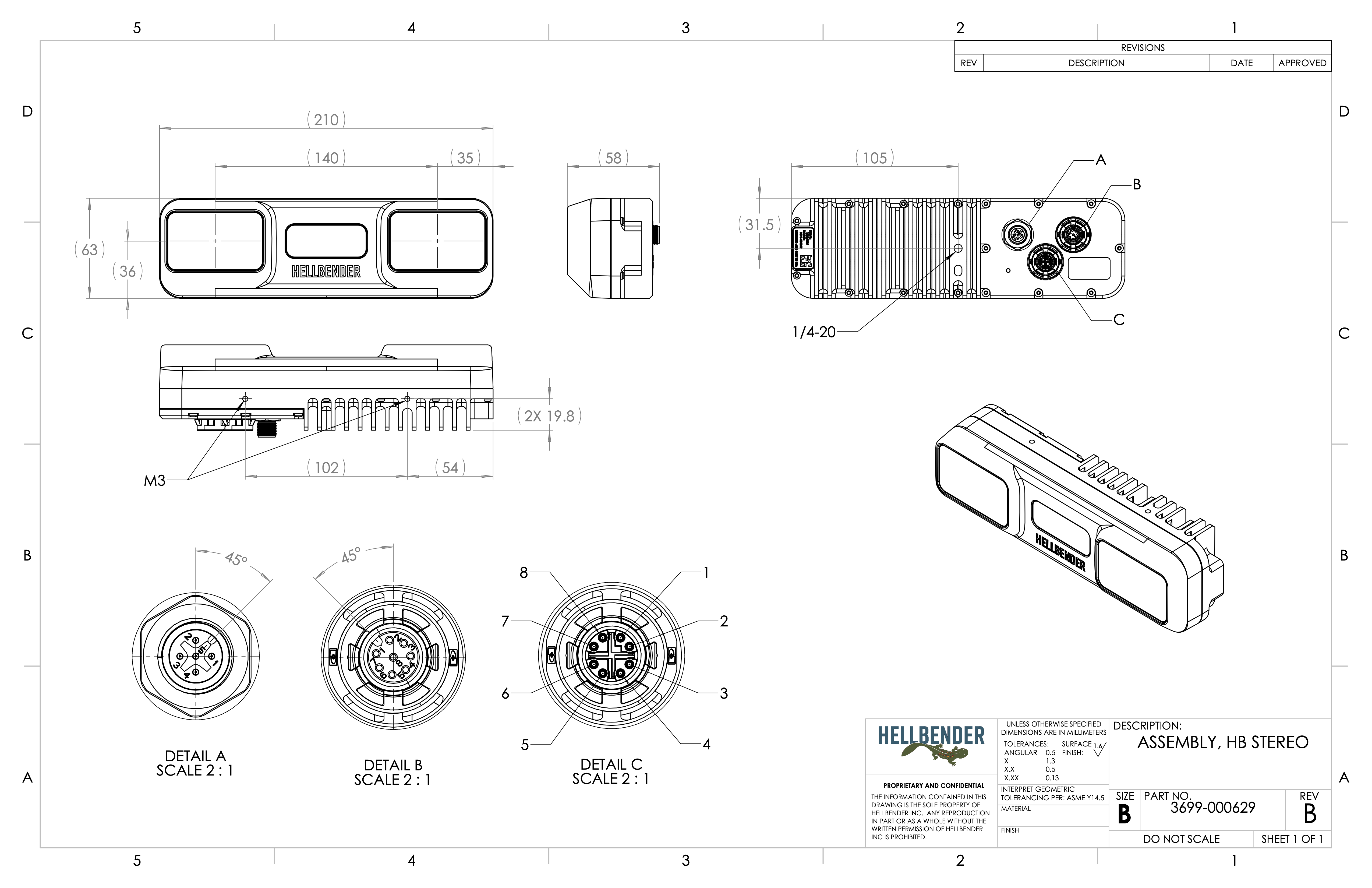 Stereo Camera Dimensions