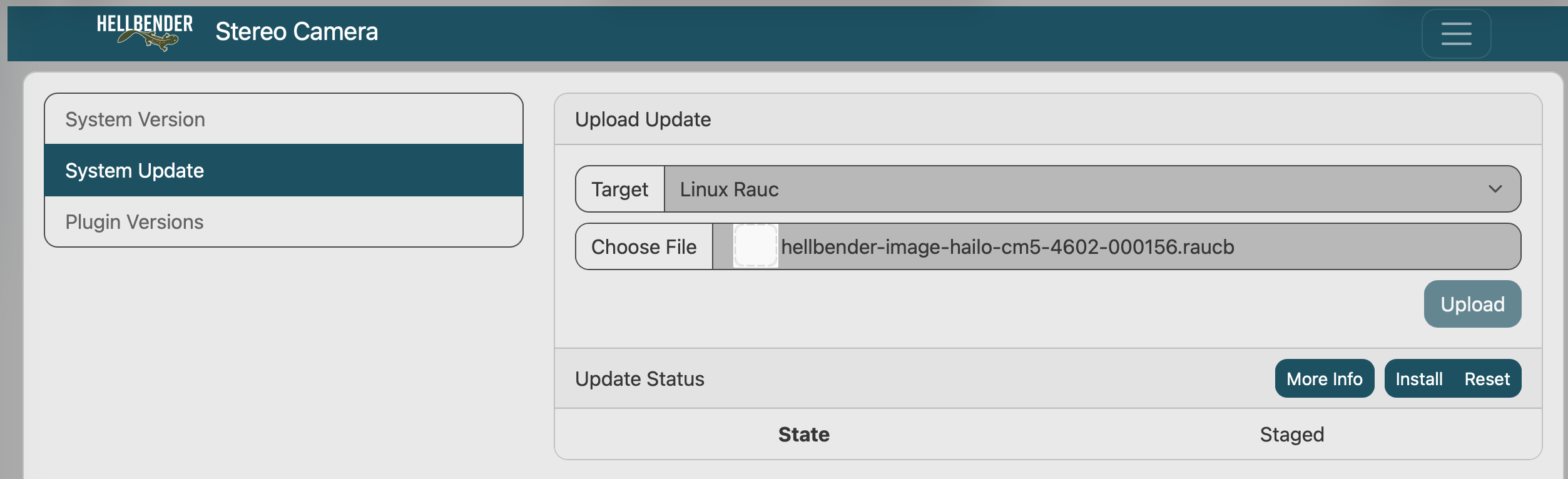 Stereo Camera Updater - Staged